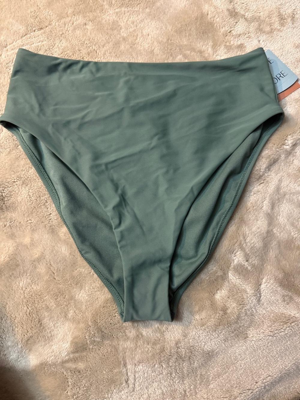 Shade & Shore High-Rise Swim Brief in Sage Green